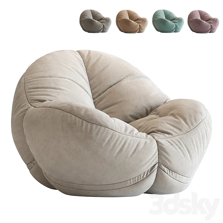 Cloth Bean Bag Chair 3D Model Free Download
