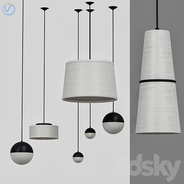 Cloth pendant lamps 3DModel