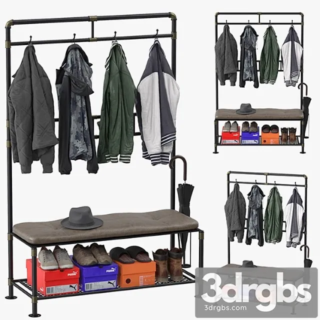 Clothes Cedric hall tree 3D Model Download