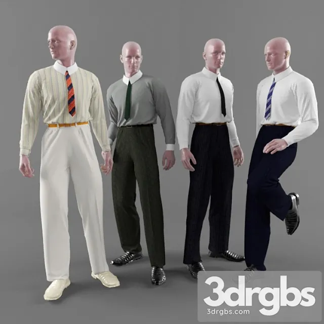 Clothes Classic men’s clothing 3D Model Download