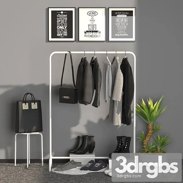 Clothes Coat Rack 3D Model Download