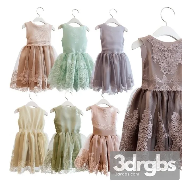 Clothes Dresses For A Little Princes 3D Model Download