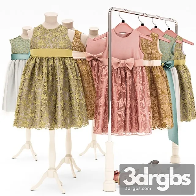 Clothes Dresses for girls 3D Model Download