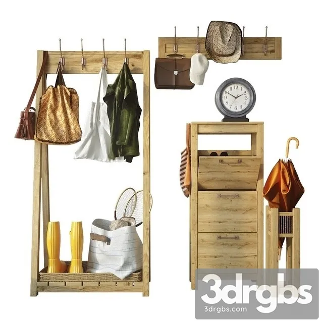 Clothes Entrance Hall With Filling 3D Model Download