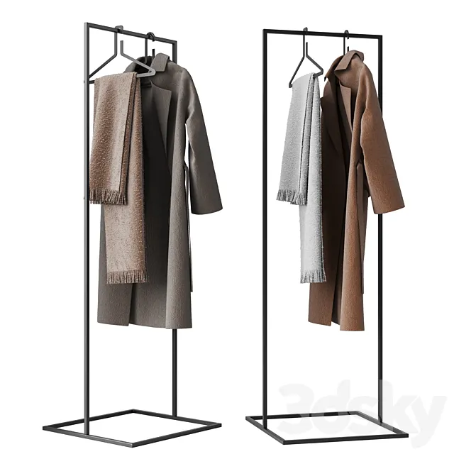 Clothes hanger and coat hanger ominimalism 3D Model Clothes hanger and coat hanger ominimalism 3D Model