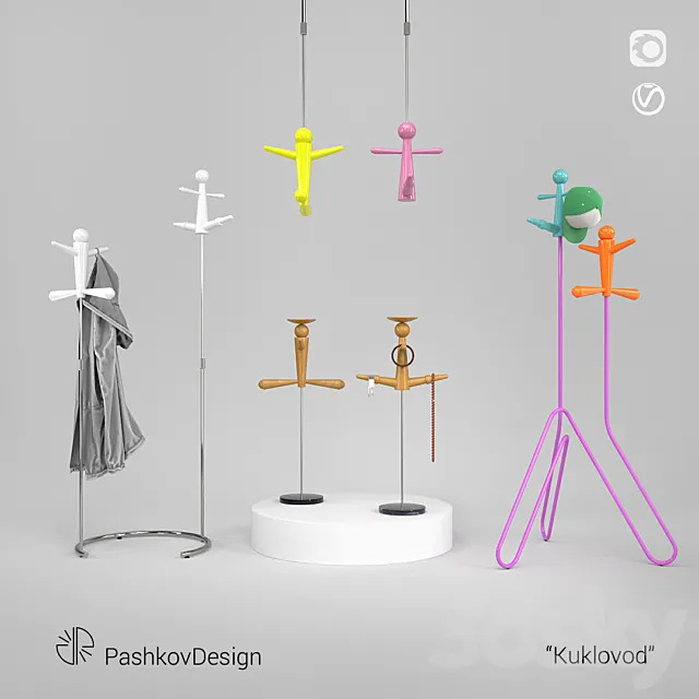 Clothes hanger; organizer for jewelry “Puppeteer” 3DModel Clothes hanger; organizer for jewelry “Puppeteer” 3DModel