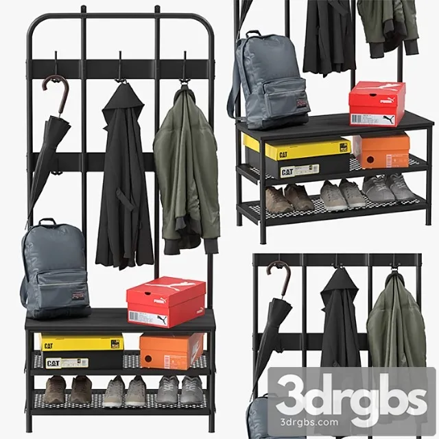Clothes Ikea pinnig coat rack 3D Model Download