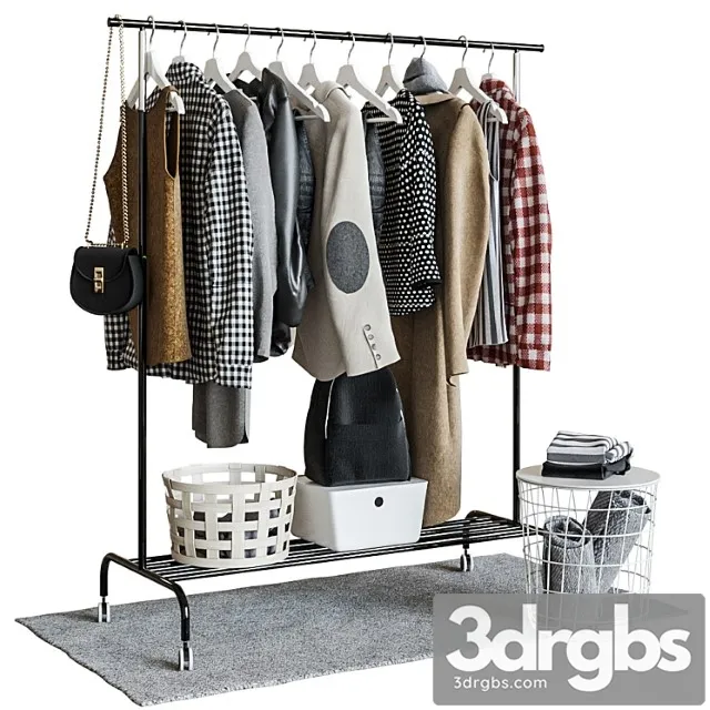 Clothes Ikea rigga floor hanger 3D Model Download