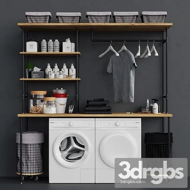 Clothes Loft Laundry Set 3D Model Download