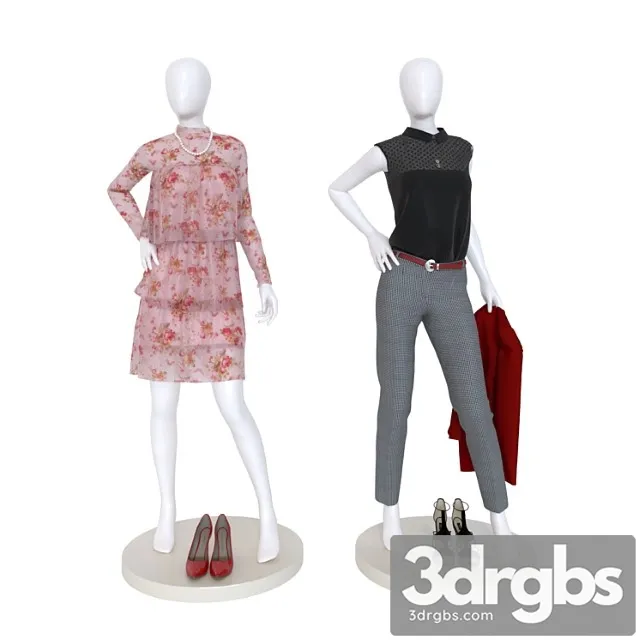 Clothes Mannequins with clothes 3D Model Download