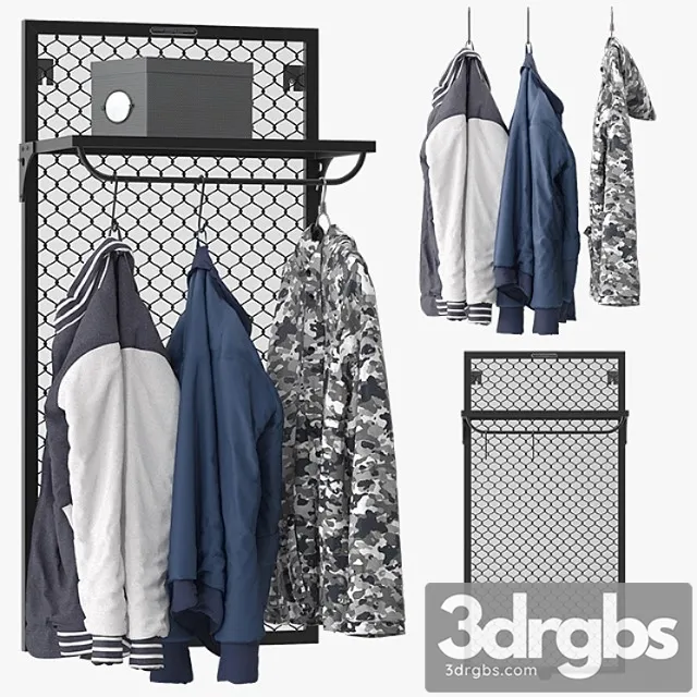 Clothes Noodles wall coat rack 3D Model Download