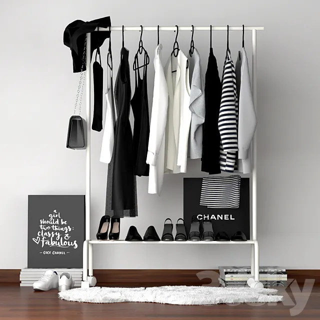 Clothes on a hanger 3D Model