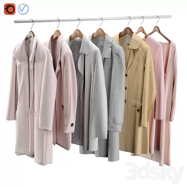 Clothes on a hanger 3D Model Clothes on a hanger 3D Model