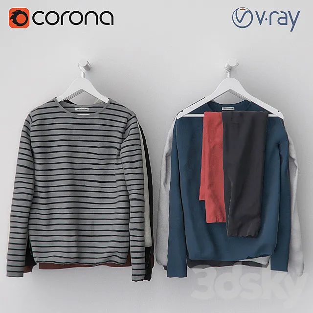 Clothes on hangers 3DModel