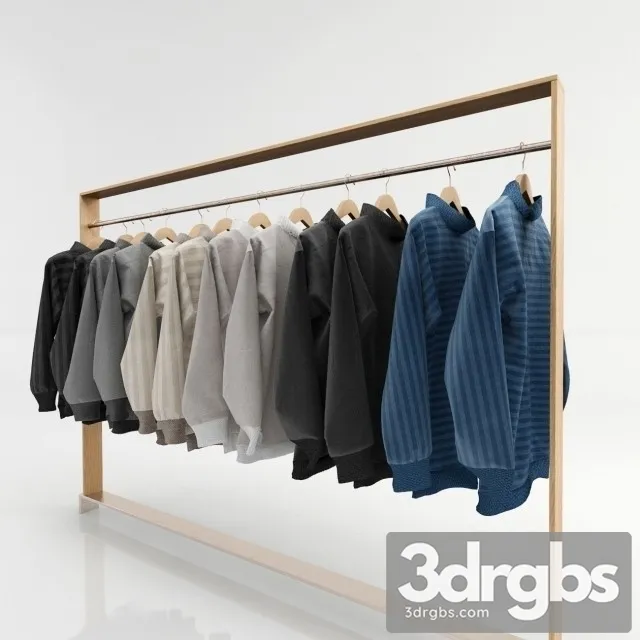 Clothes Set Of Clothes Hanger B 3D Model Download
