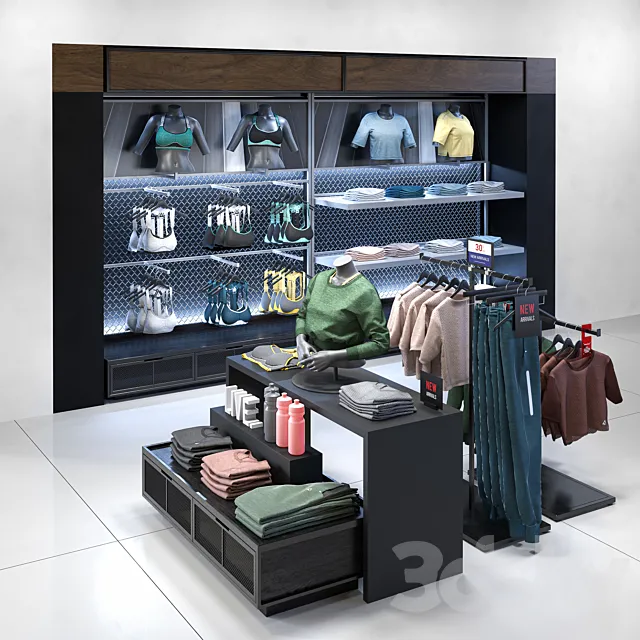 Clothes shop athletic wear 02 3D Model