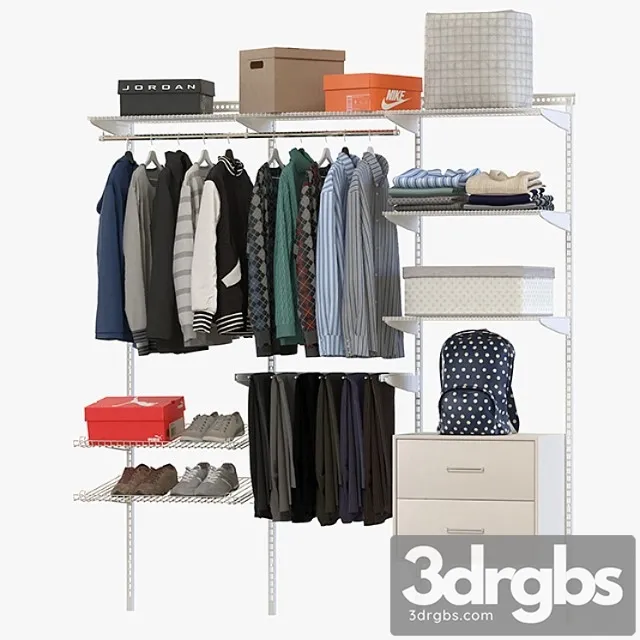 Clothes Storage system clothes 3D Model Download