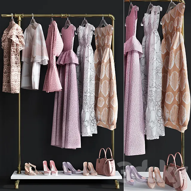 Clothes store hanger 3 3D Model Clothes store hanger 3 3D Model