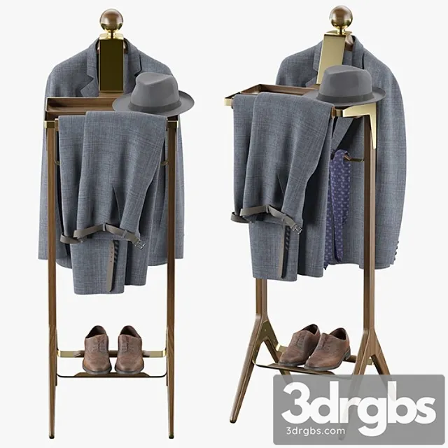 Clothes The classical valet stand 3D Model Download
