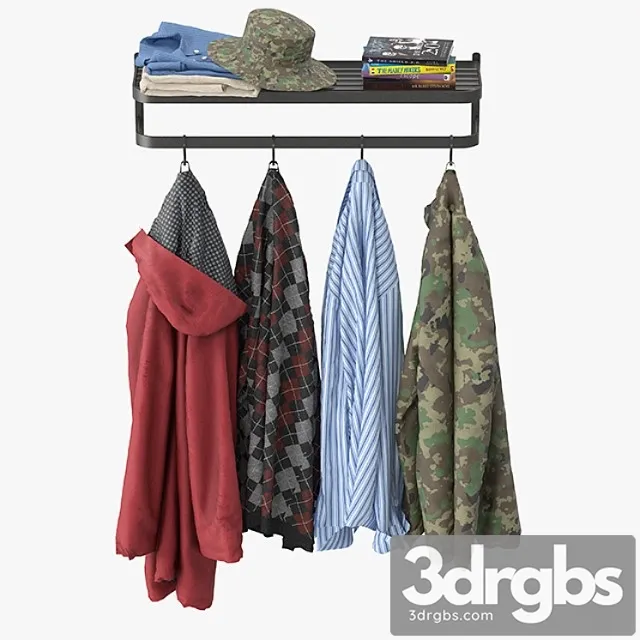 Clothes Wall coat rack 3D Model Download