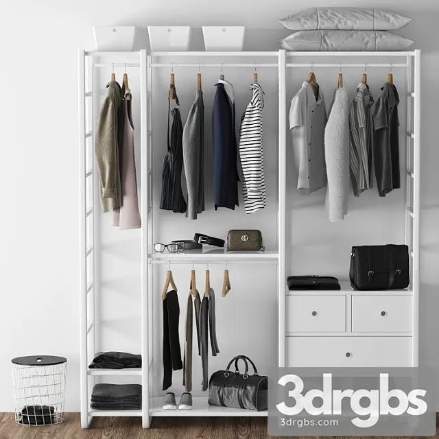 Clothes Wardrobe elvari ikea 3D Model Download