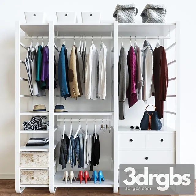 Clothes Wardrobe elvarli ikea 3D Model Download
