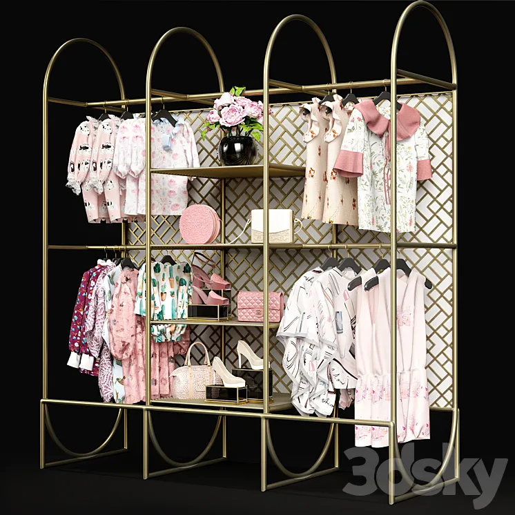 clothesstore hanger 17 3D Model Free Download