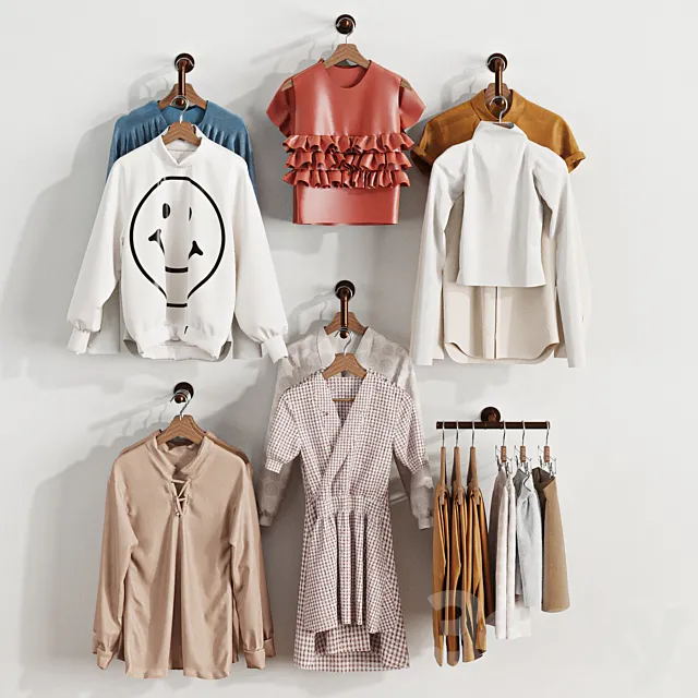 Clothing store. hanger. wardrobe. loft 3DModel Clothing store. hanger. wardrobe. loft 3DModel