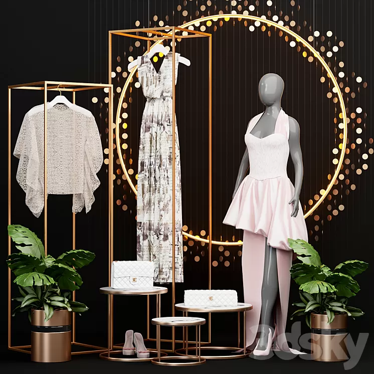Clothing store showcase 2 3D Model Free Download