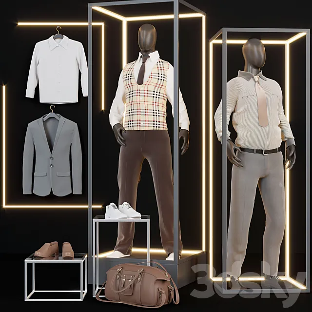 Clothing store showcase 3 3DModel