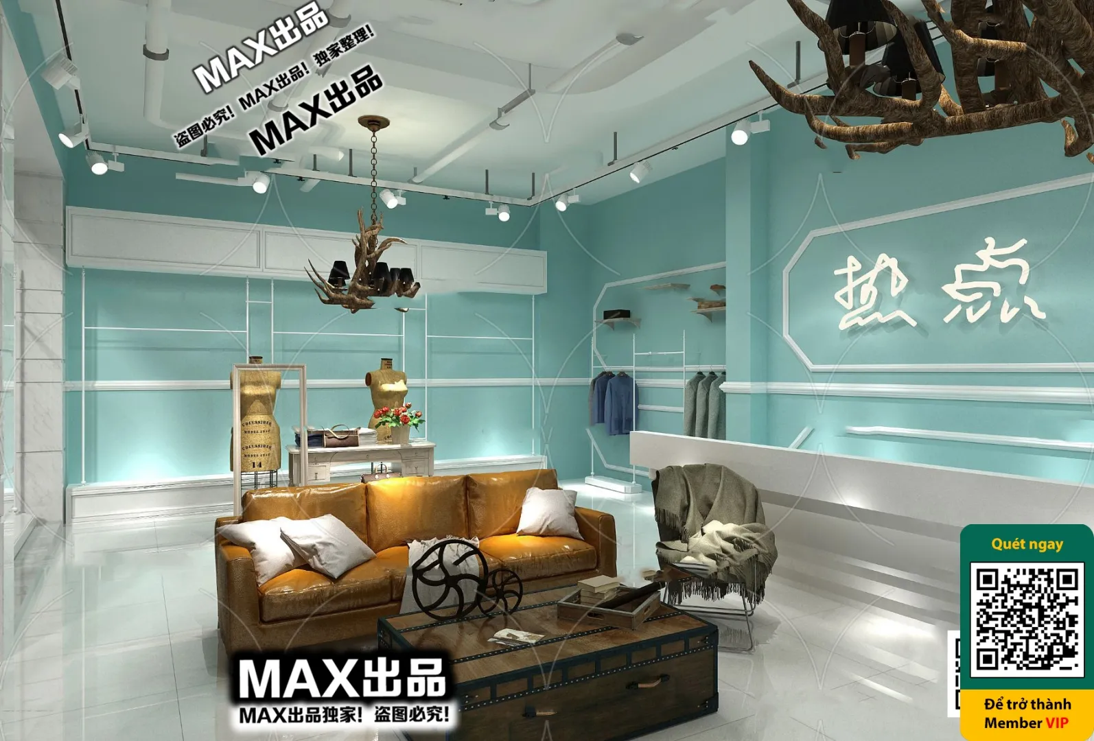 CLOTHING STORE – VRAY / CORONA – 3D MODEL – 6297