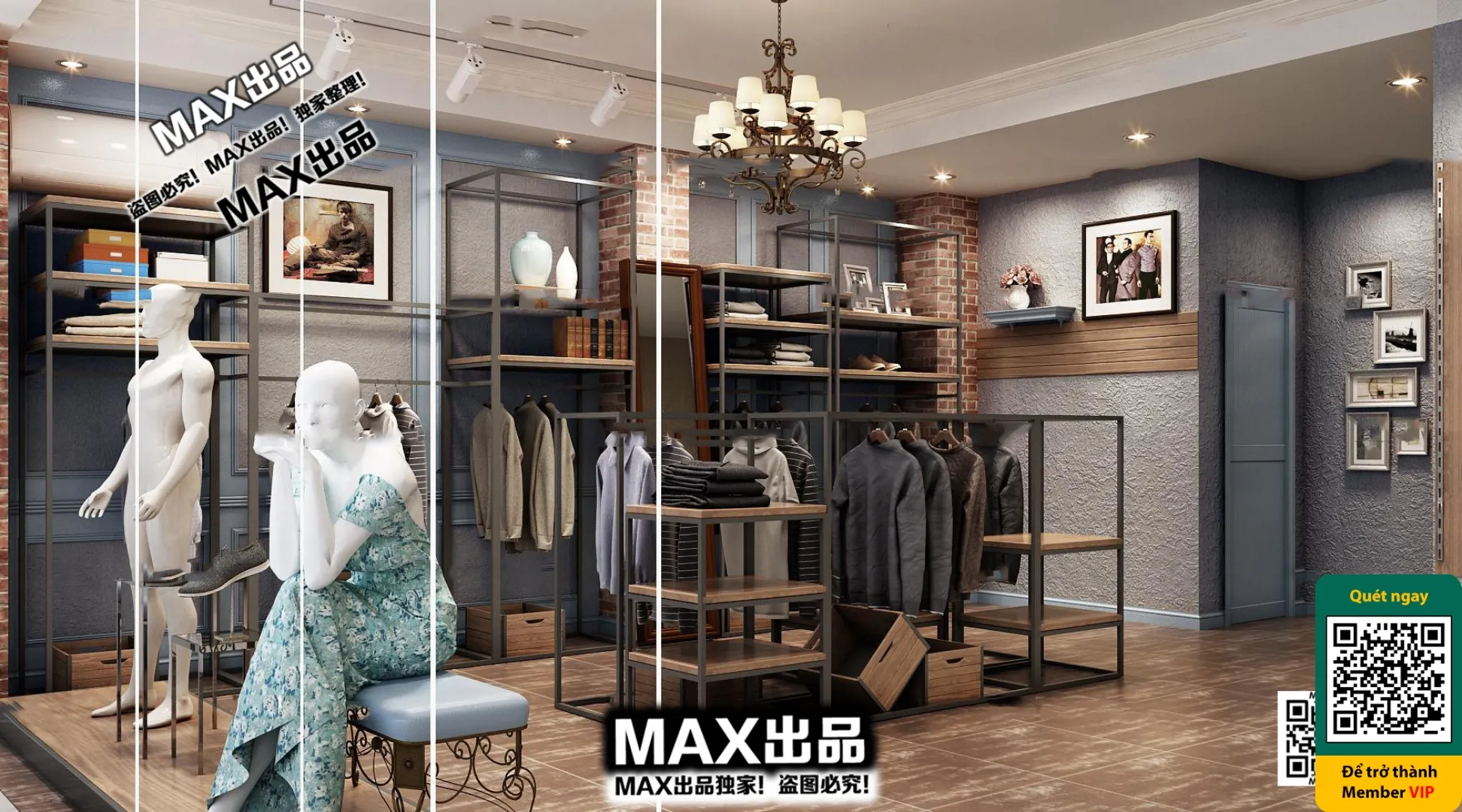 CLOTHING STORE – VRAY / CORONA – 3D MODEL – 6305