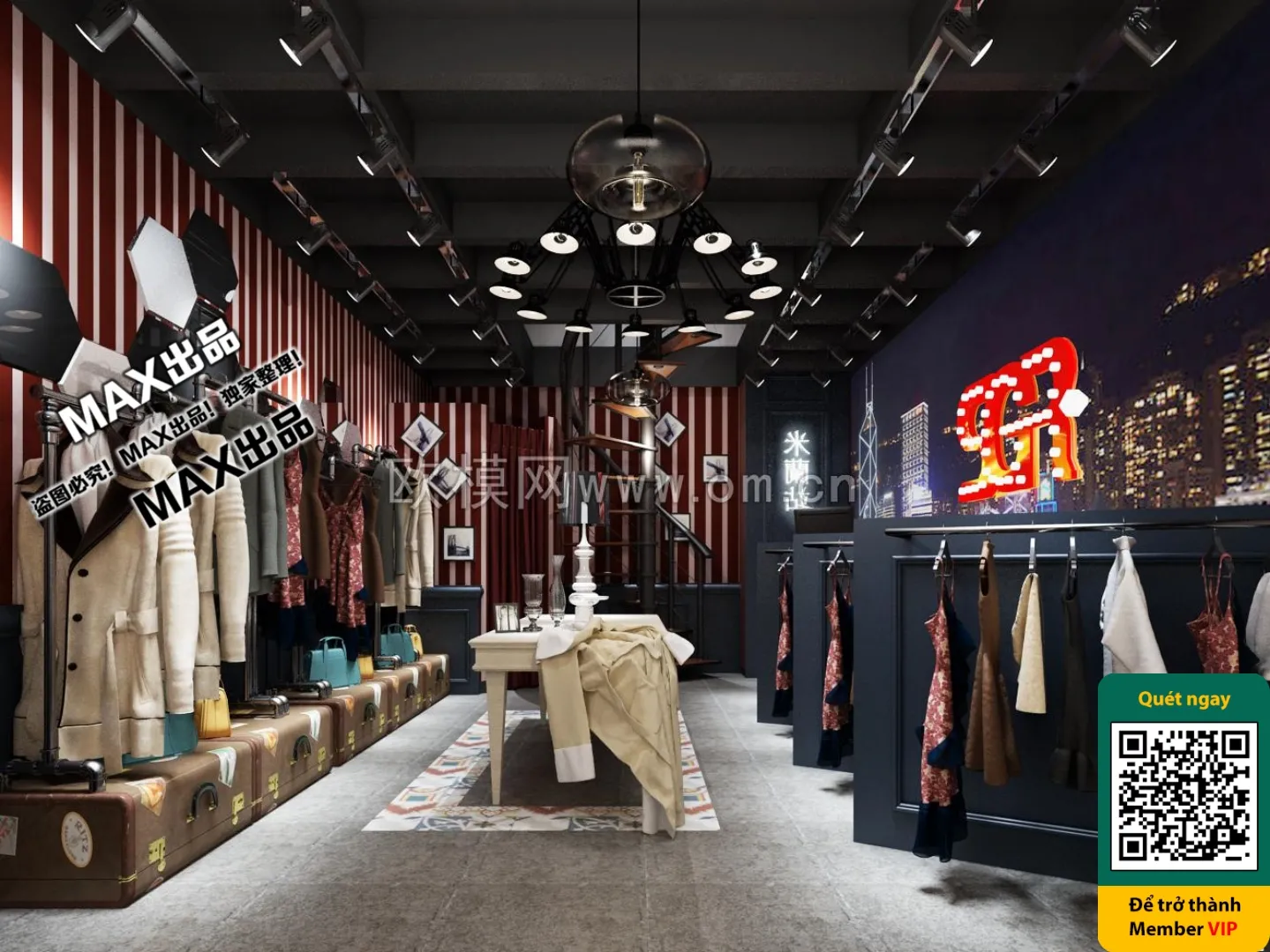 CLOTHING STORE – VRAY / CORONA – 3D MODEL – 6342