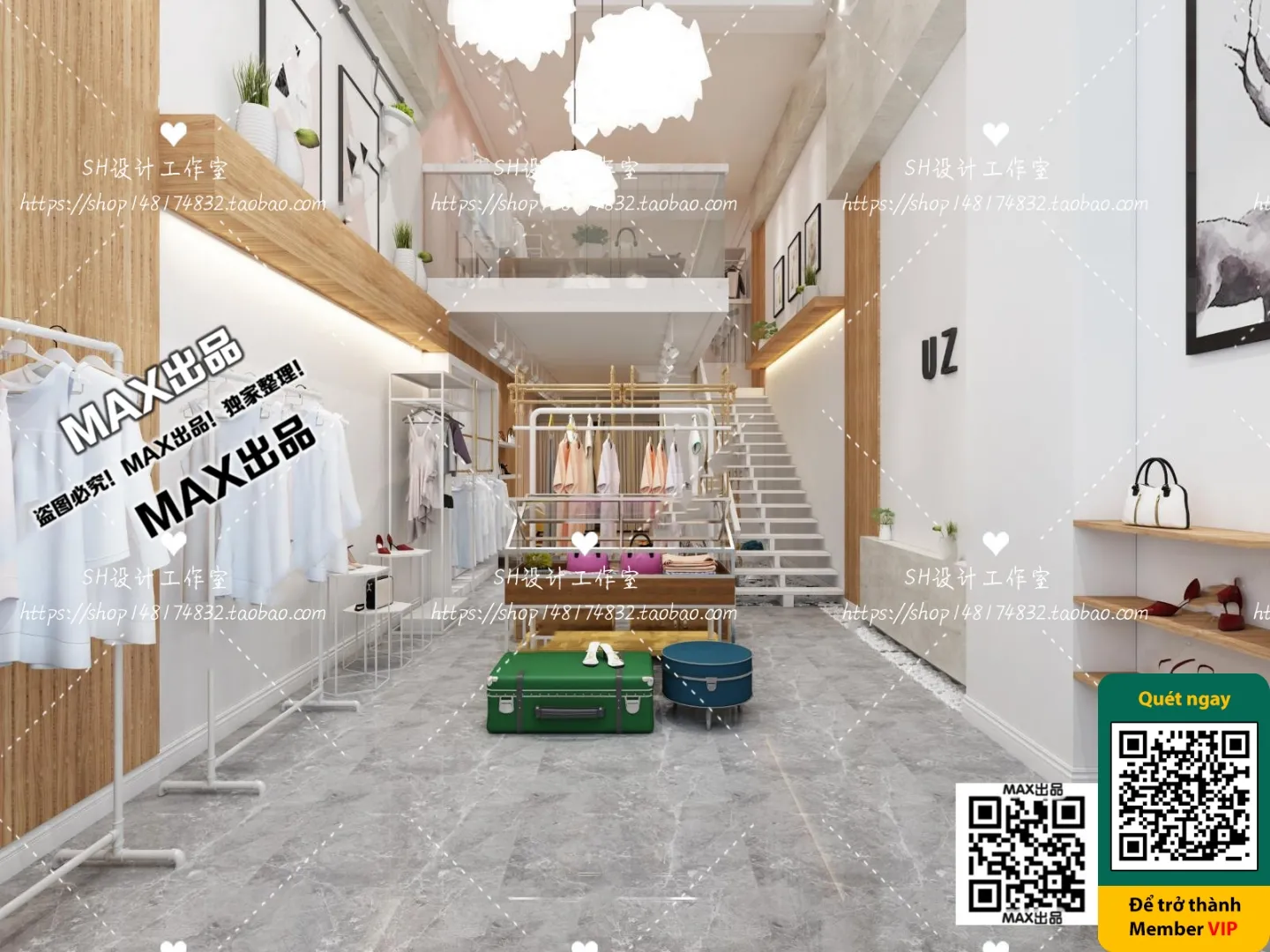 CLOTHING STORE – VRAY / CORONA – 3D MODEL – 6352