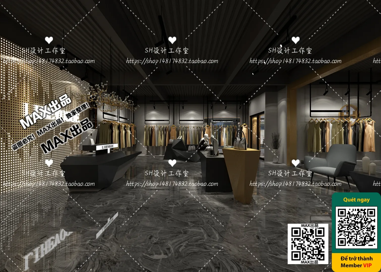 CLOTHING STORE – VRAY / CORONA – 3D MODEL – 6358