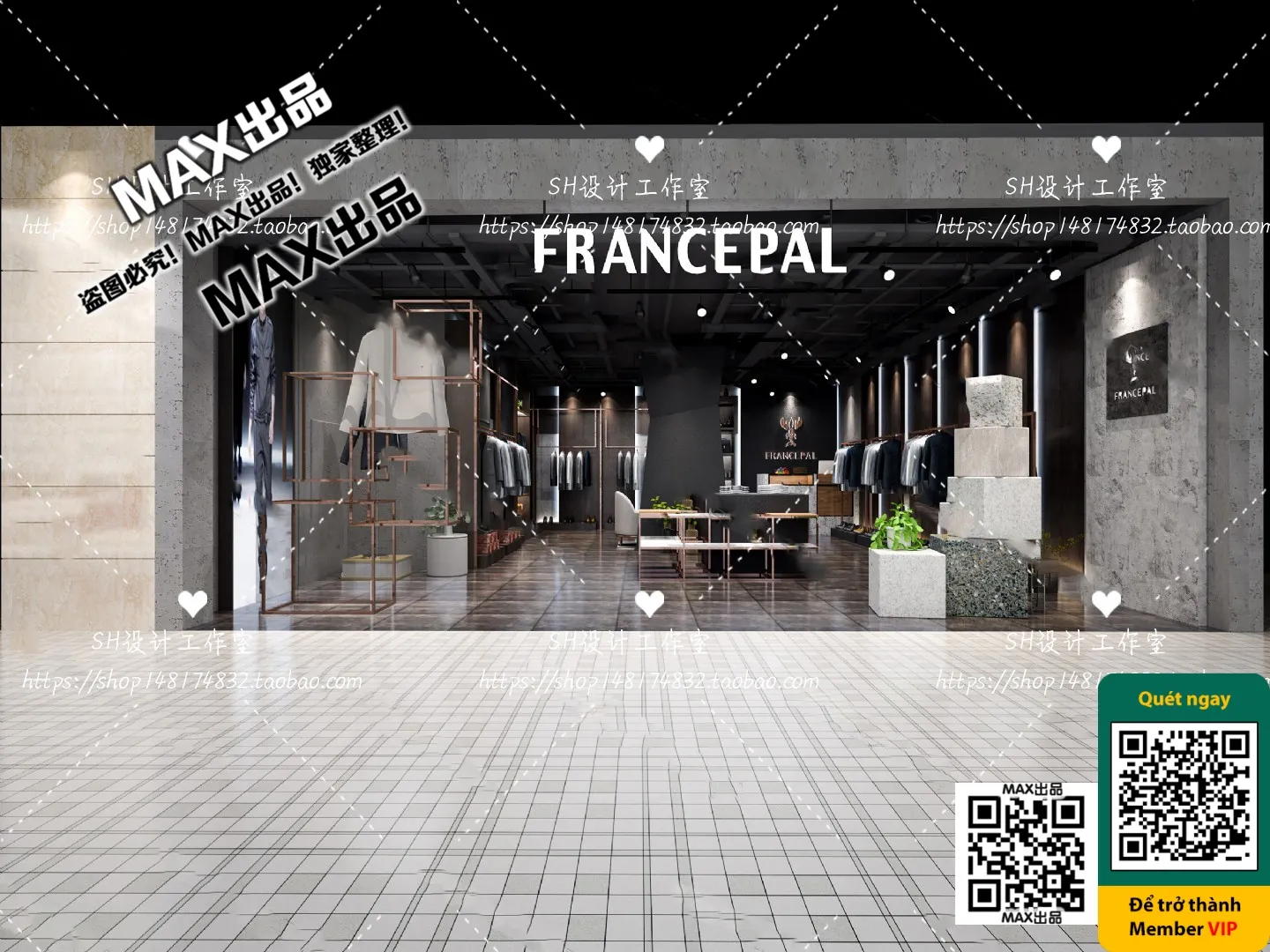 CLOTHING STORE – VRAY / CORONA – 3D MODEL – 6366