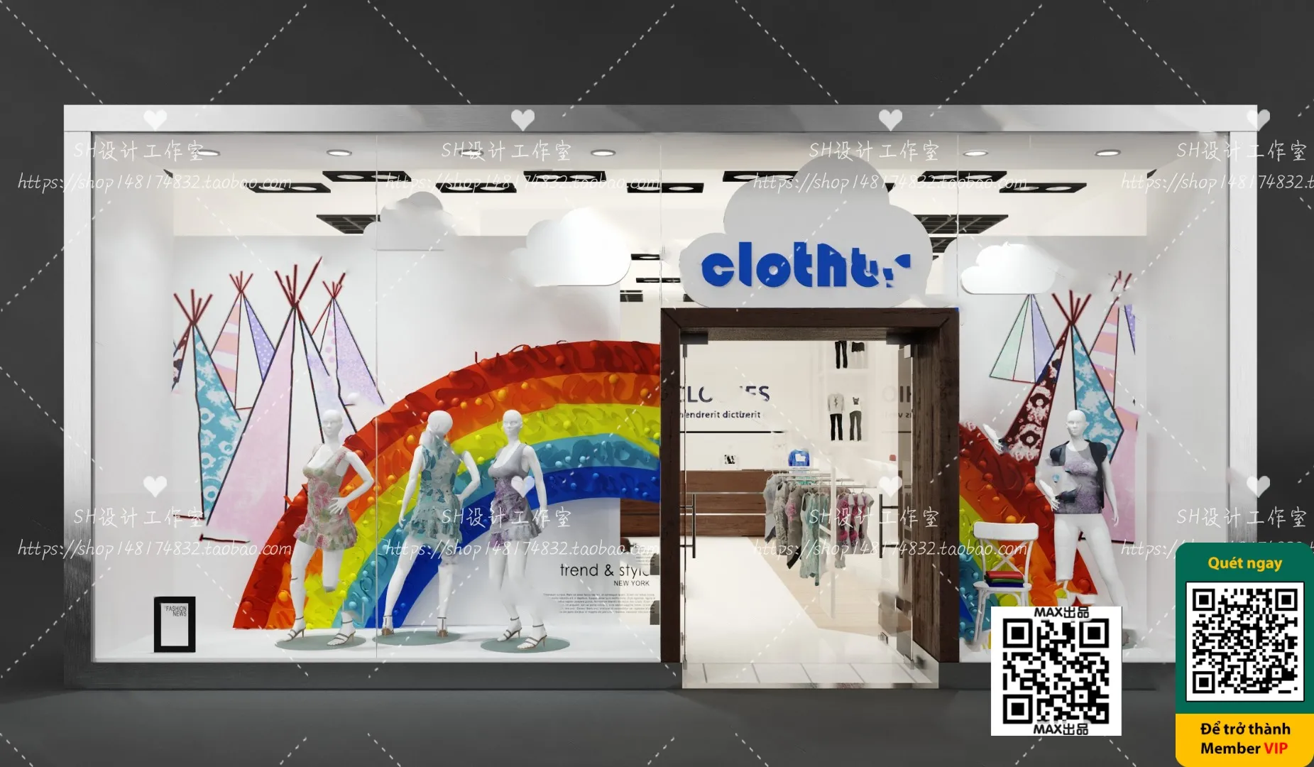 CLOTHING STORE – VRAY / CORONA – 3D MODEL – 6373