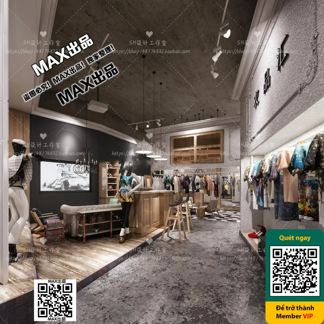 CLOTHING STORE – VRAY / CORONA – 3D MODEL – 6385