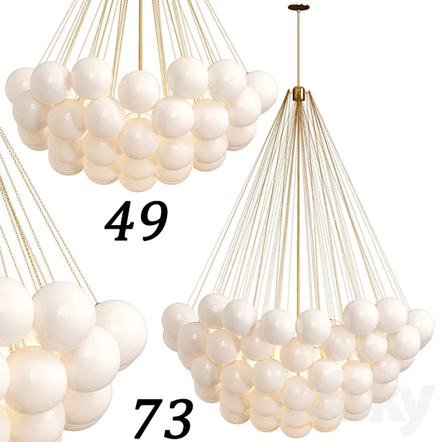 Cloud Chandelier Set 1 By Apparatusstudio 3D Model