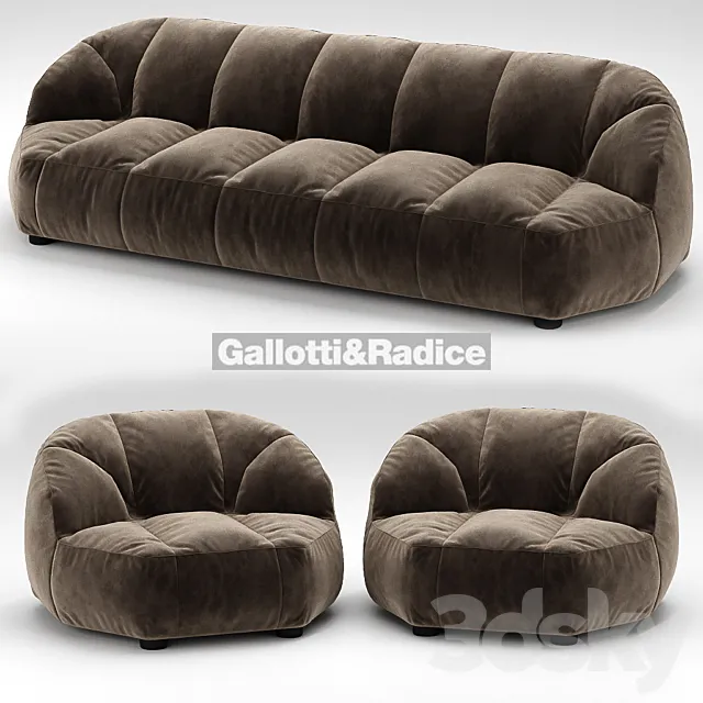 Cloud sofa and armchair Galotti & Radice 3DModel