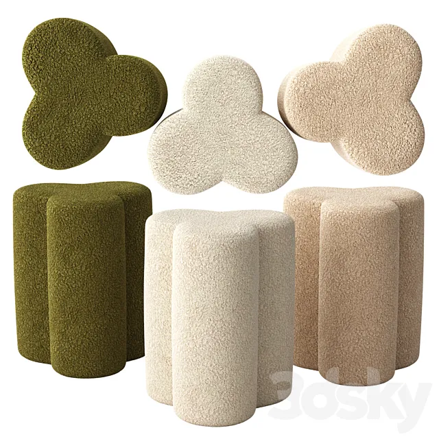 Clover Stool 3D Model Clover Stool 3D Model