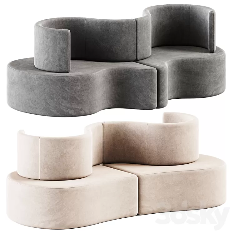 Cloverleaf Sofa by Verpan \/ Curved sofa 3D Model Free Download