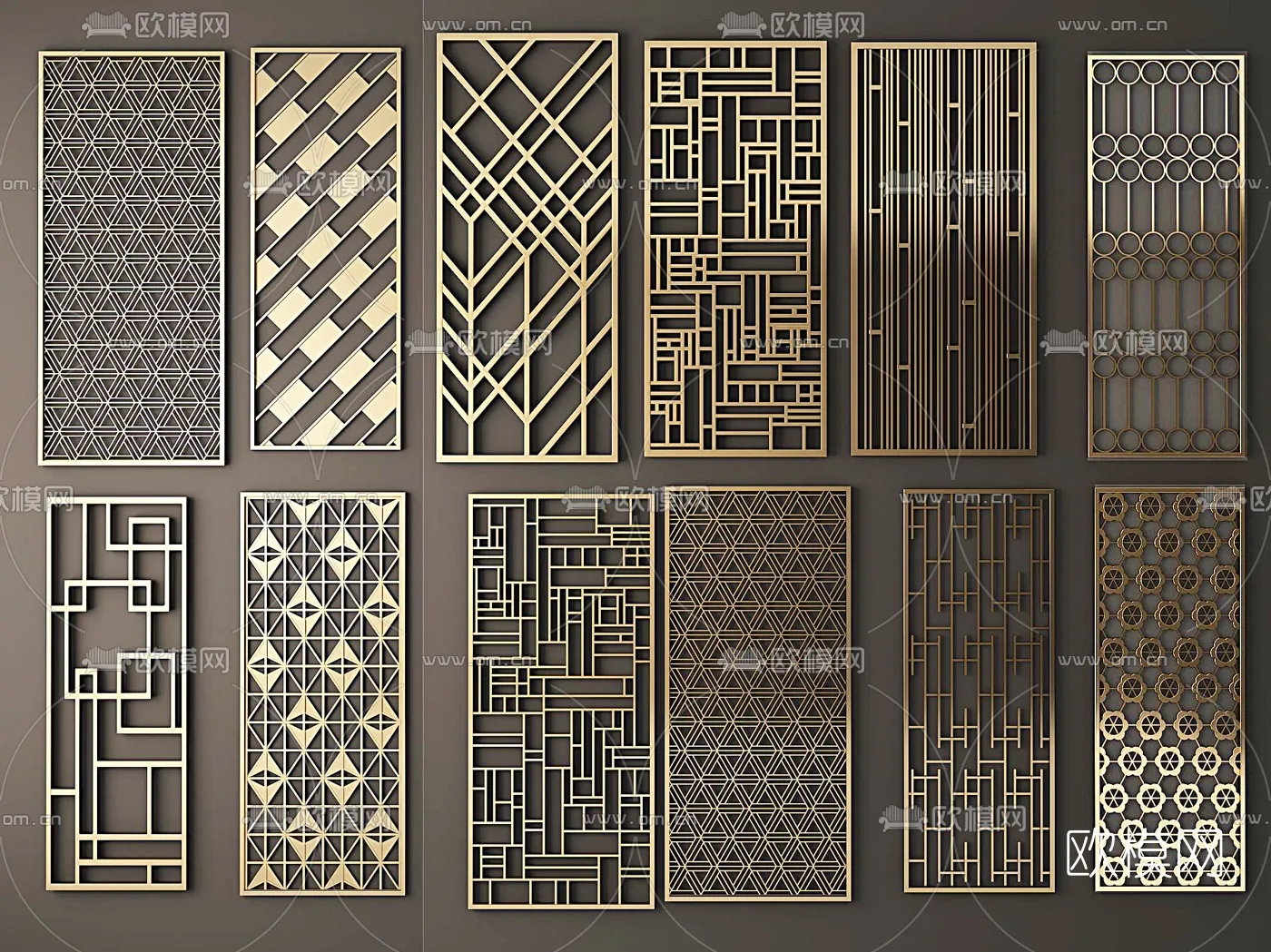 CNC Panels 3D Models – CNC Wall 3D Blocks – 002 – VRAY Render