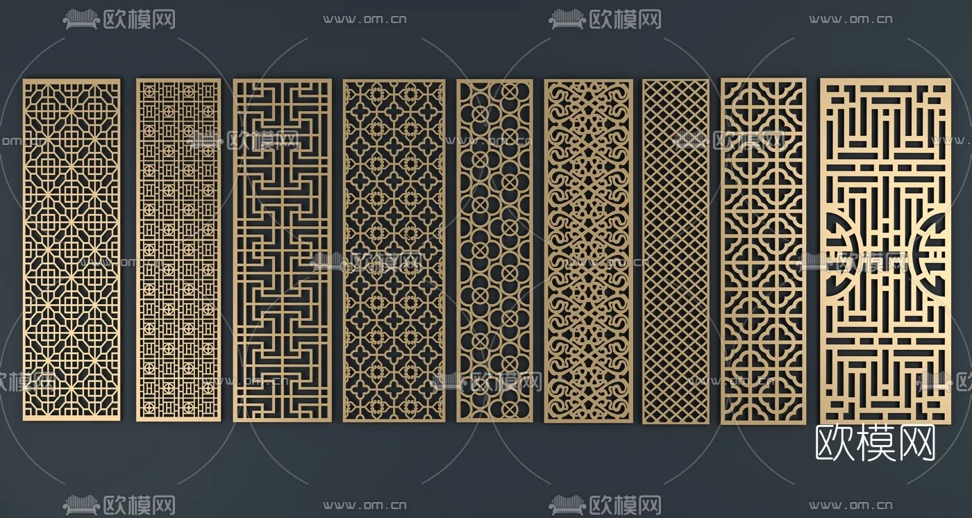 CNC Panels 3D Models – CNC Wall 3D Blocks – 008 – VRAY Render