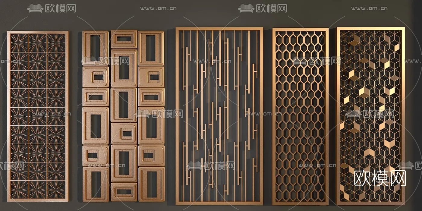 CNC Panels 3D Models – CNC Wall 3D Blocks – 011 – VRAY Render