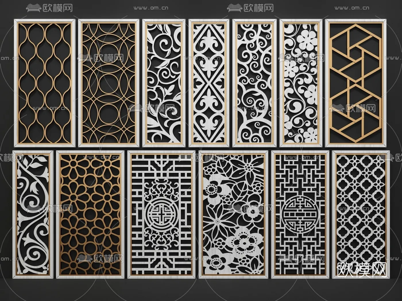 CNC Panels 3D Models – CNC Wall 3D Blocks – 012 – VRAY Render