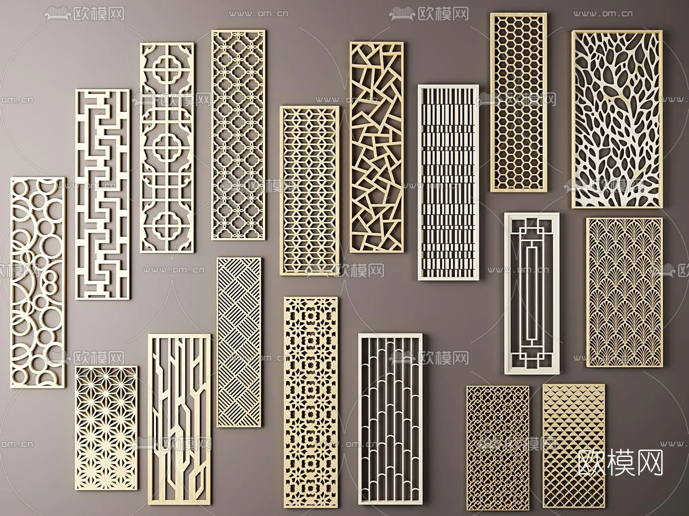 CNC Panels 3D Models – CNC Wall 3D Blocks – 013 – VRAY Render