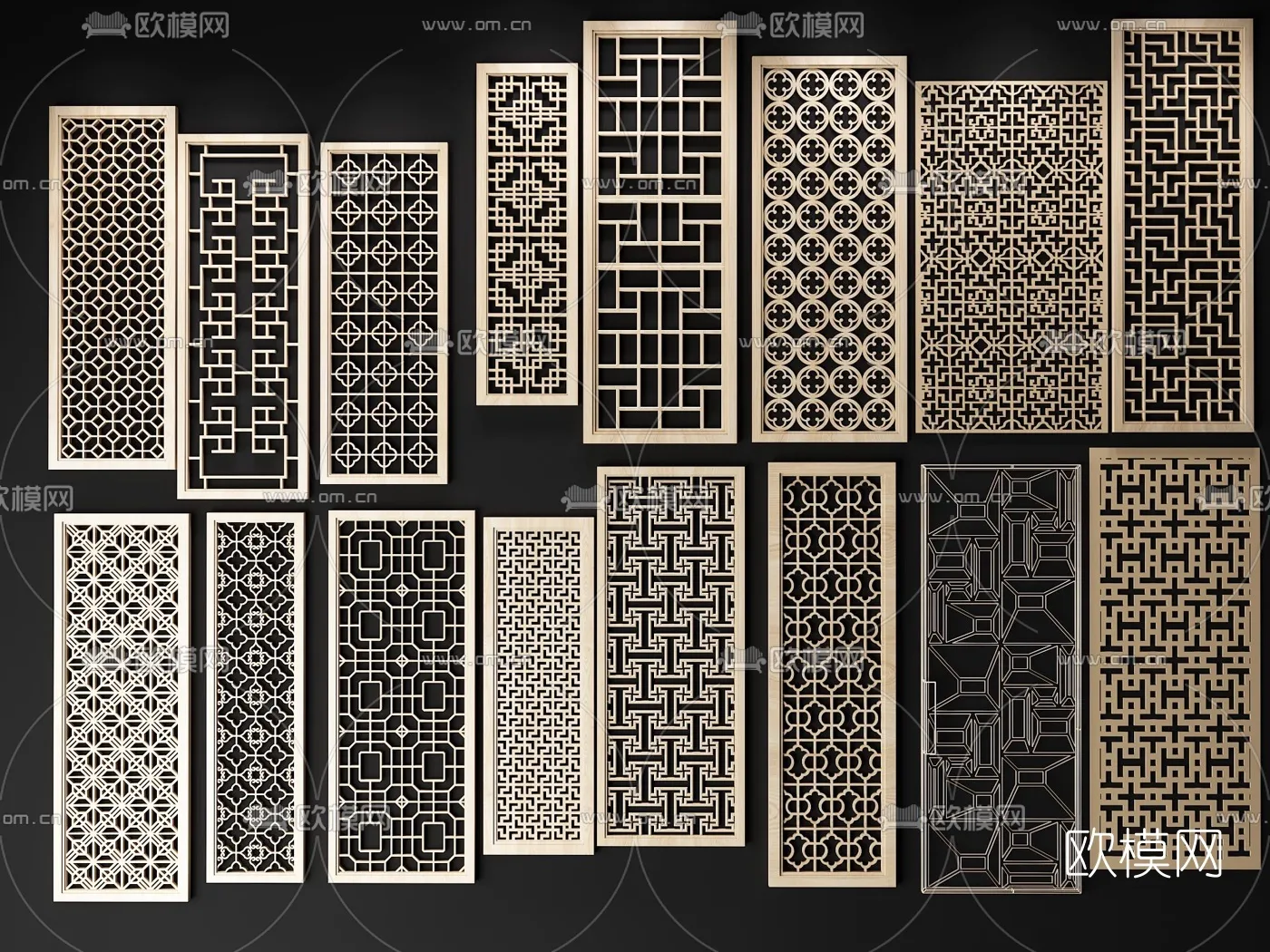 CNC Panels 3D Models – CNC Wall 3D Blocks – 014 – VRAY Render