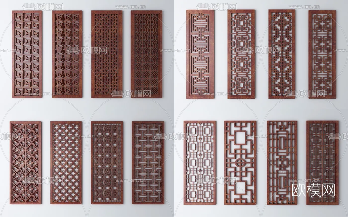 CNC Panels 3D Models – CNC Wall 3D Blocks – 018 – VRAY Render