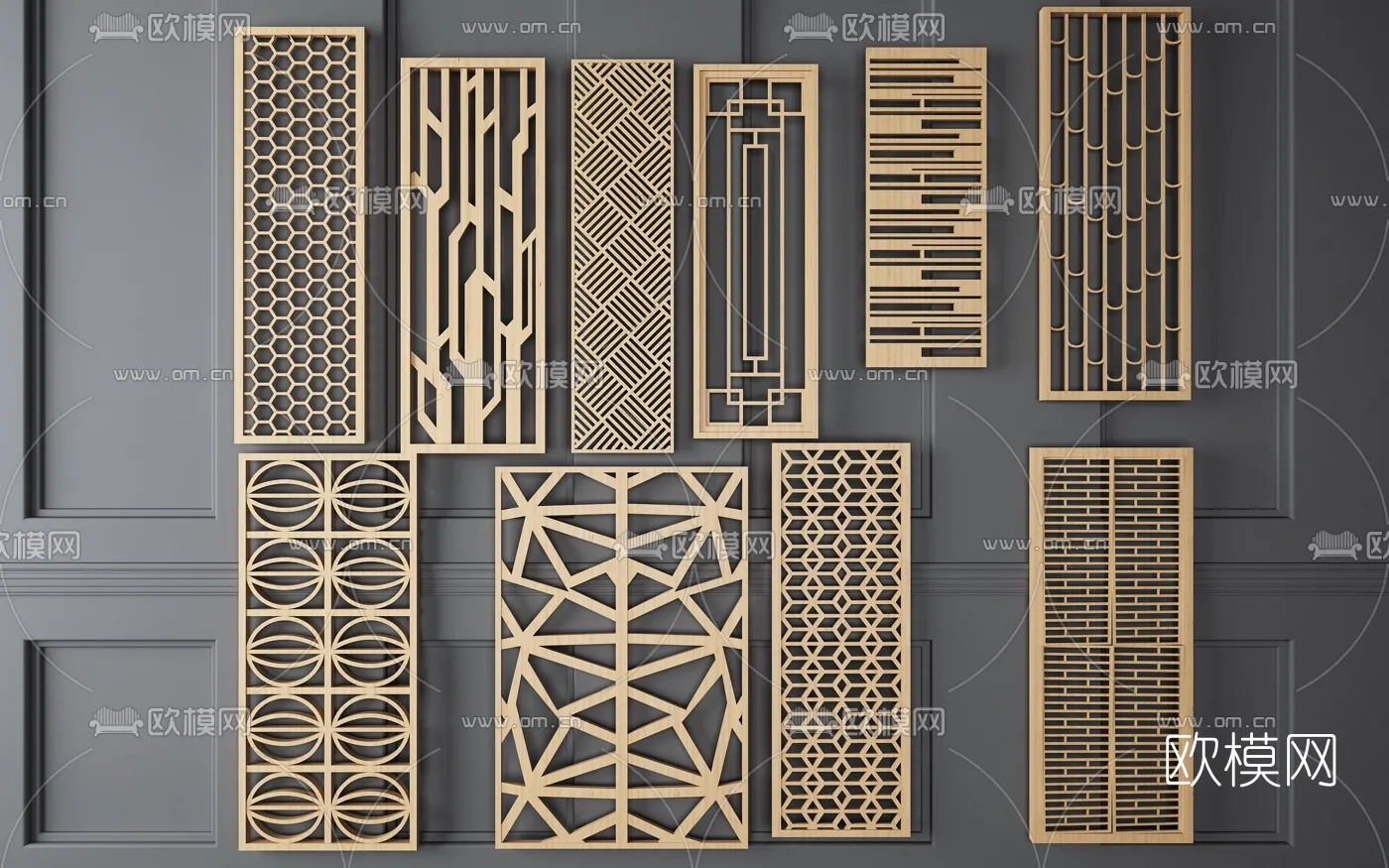 CNC Panels 3D Models – CNC Wall 3D Blocks – 020 – VRAY Render